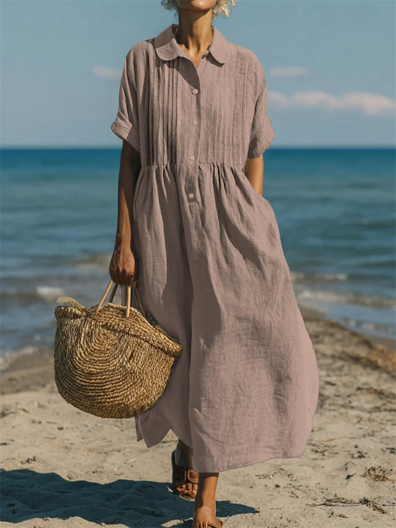 Alice™ | Vestido Camisa de Botones de Algodón