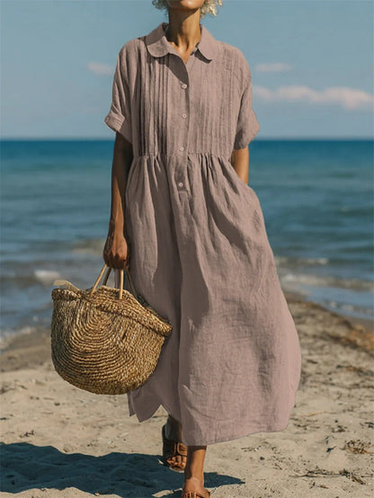 Alice™ | Vestido Camisa de Botones de Algodón