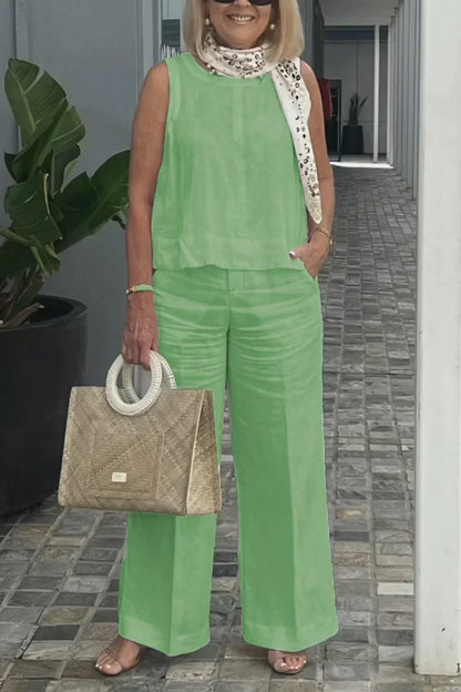 ZURI – TRAJE SIN MANGAS DE ALGODÓN Y LINO