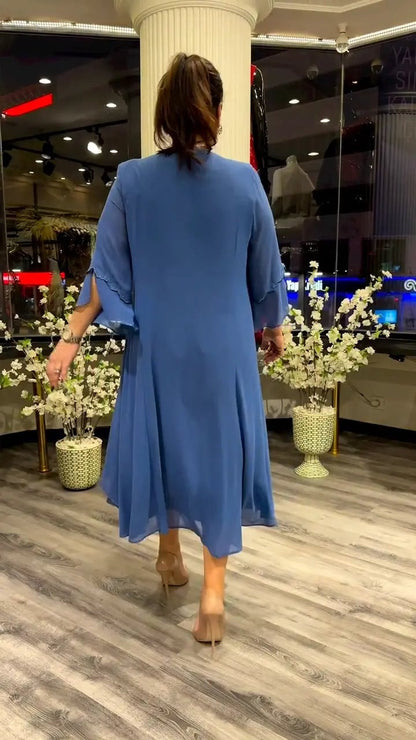 SAMARA – VESTIDO SUELTO DE CHIFÓN EN COLOR SÓLIDO PARA MUJERES