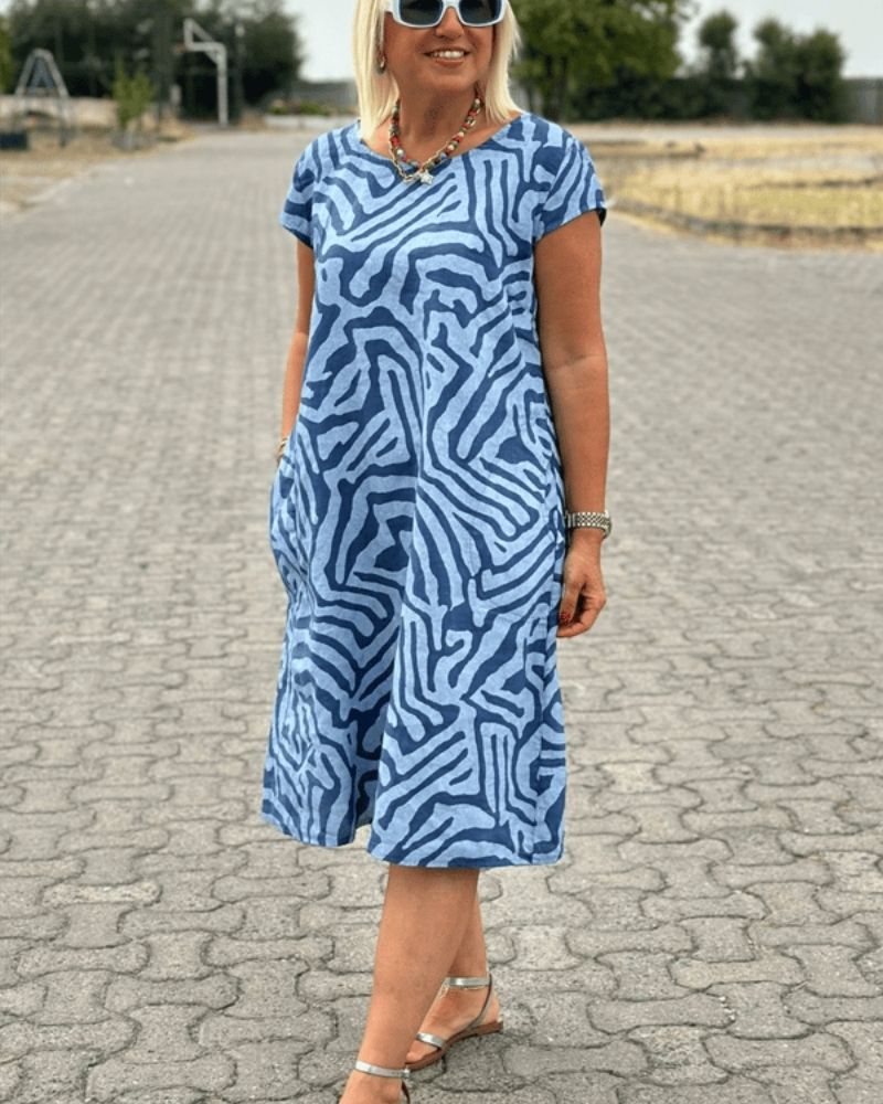 Vestido de verano con cuello redondo - Elegancia atemporal