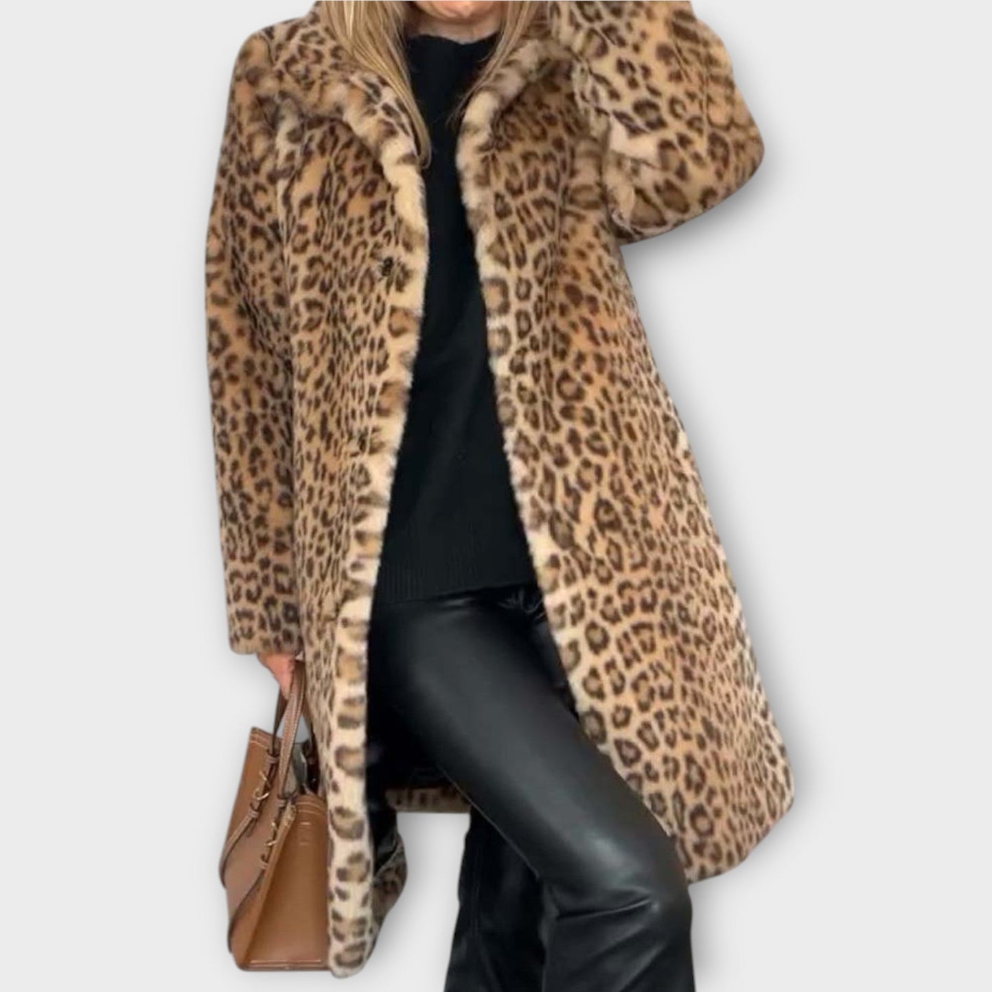 Abrigo de Piel Sintética Leopardo Luxe