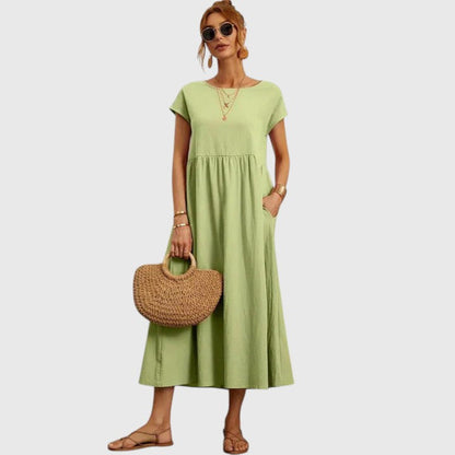 HARPER – VESTIDO MIDI DE FLUJO FÁCIL