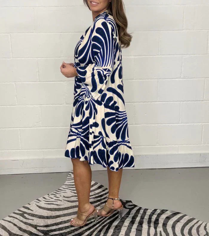 Fenella - Vestido Midi Impreso con Escote en V