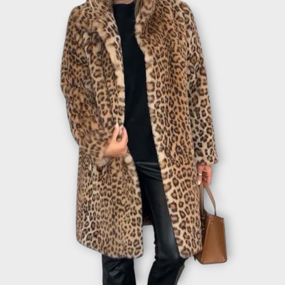Abrigo de Piel Sintética Leopardo Luxe