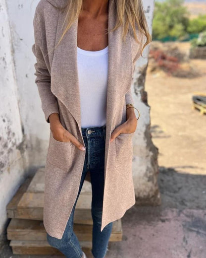 EIGONA - CHAQUETA DE CÁRDIGAN CASUAL CON SOLAPA