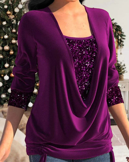 BLUSA ELEGANTE DELFINA CON LENTEJUELAS