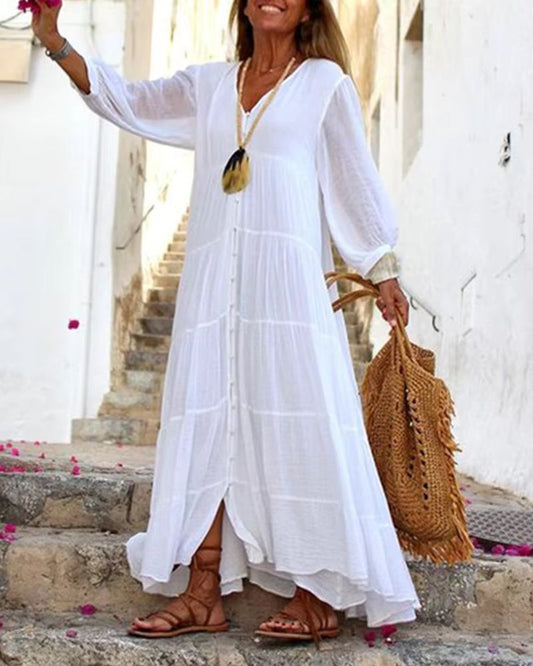 LONERA - VESTIDO DE LINO BOHO