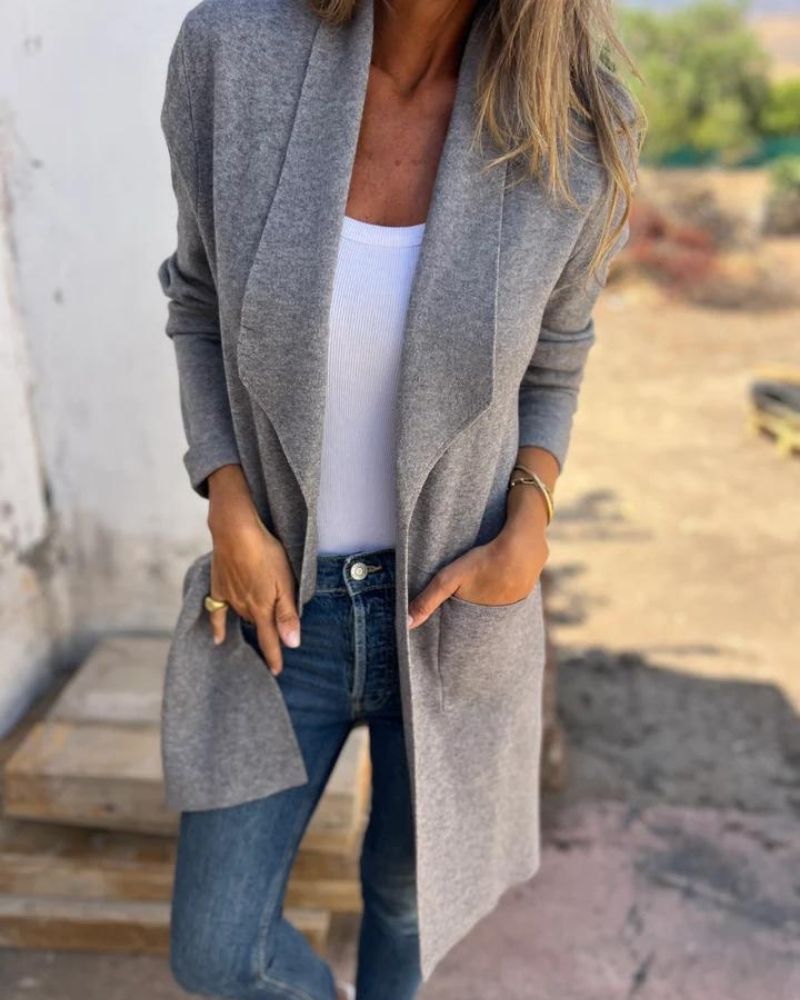 EIGONA - CHAQUETA DE PUNTO CASUAL CON SOLAPA