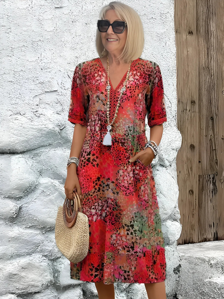 Isabella – Vestido Vibrante de Largo Medio