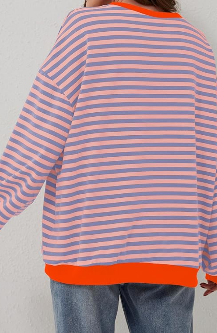 LINDA - SUÉTER OVERSIZED A RAYAS