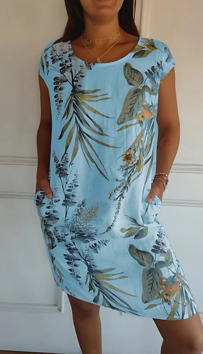 Iris - Vestido impreso casual de corte holgado hasta la rodilla