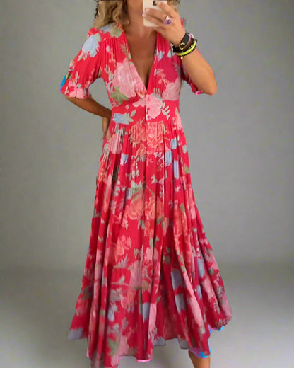 Mathilda | Vestido Floral de Día con Bolsillos Ocultos y Corte Femenino