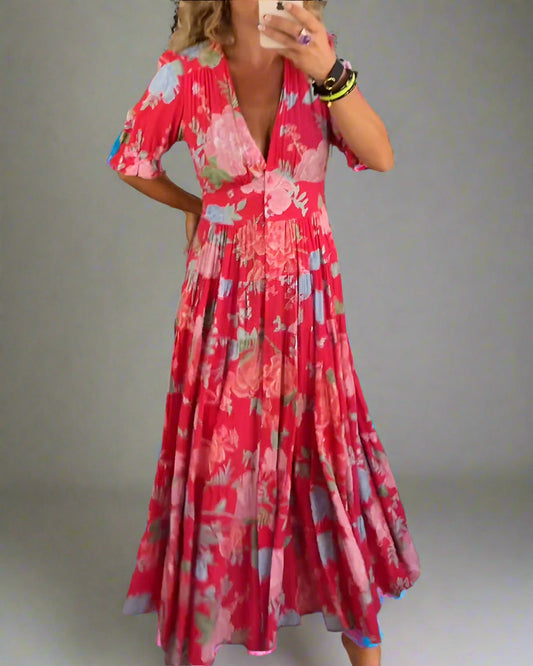 Mathilda | Vestido Floral de Día con Bolsillos Ocultos y Corte Femenino