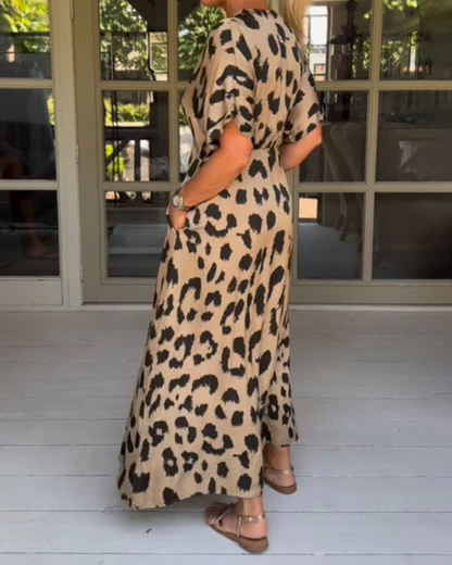 ONUIA - VESTIDO DE ESTAMPADO DE LEOPARDO