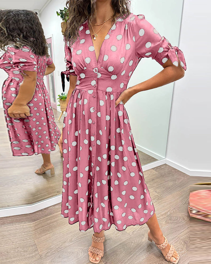 Maria | Vestido de Lunares con Botones