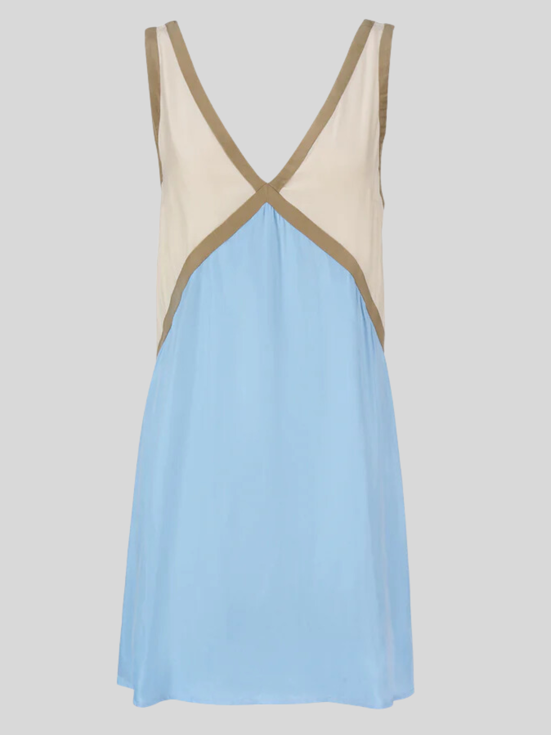 Sorrell - Vestido Mini Sin Mangas con Escote en V y Color Contrastante