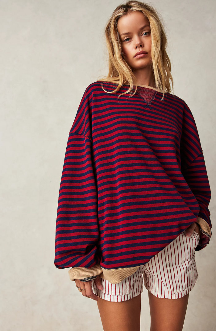 LINDA - SUÉTER OVERSIZED A RAYAS