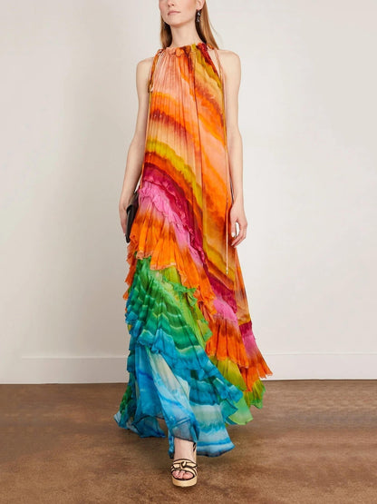 LUNA – VESTIDO CON VOLANTES IRIS EN MULTICOLOR