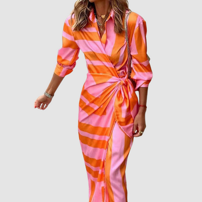 Cecilia™ Vestido Elegante de Rayas