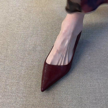 Annie - Elegantes botines de piel con tacón medio para mujer