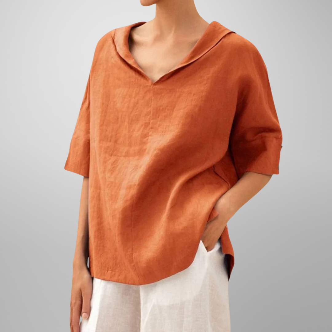 Molly – Top V-Neck con Cuello Relajado