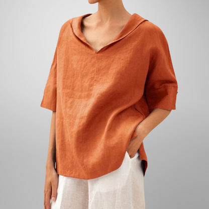 Molly – Top V-Neck con Cuello Relajado