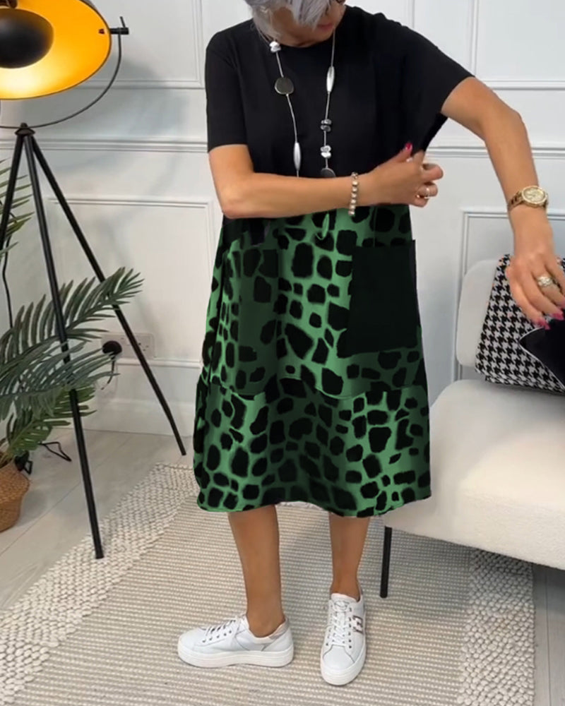 Olivia | Vestido Casual Impreso con Bolsillos