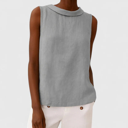 Anastine | Top Elegante con Cuello Enrollado