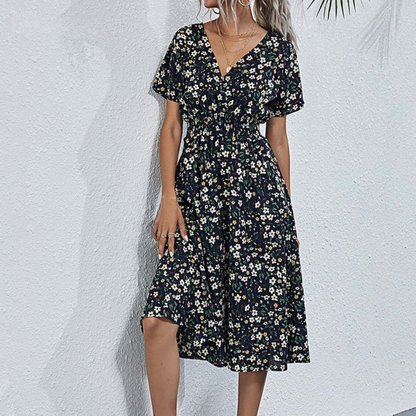 KELLY – VESTIDO MIDI ENVOLVENTE FLORECIDO