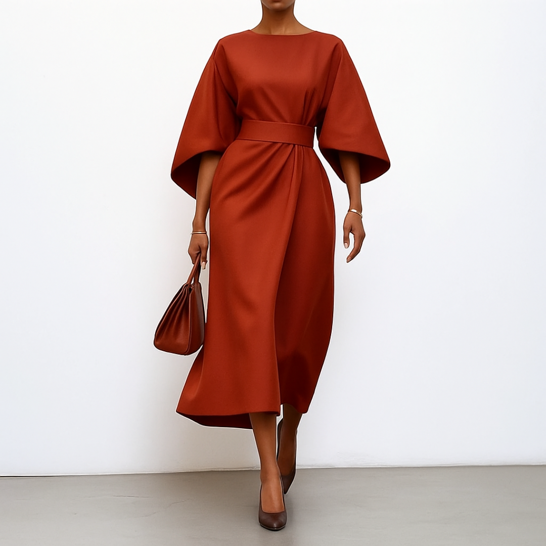 Robe Larga Elegante Manga Murciélago