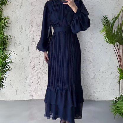 Vestido de Noche Elegante Otoñal con Detalles de Tul