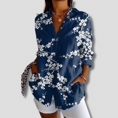 Fallon | Camisa de Botones de Manga Larga con Estampado Floral