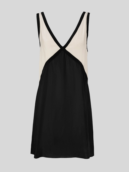 Sorrell - Vestido Mini de Tirantes con Escote en V y Color en Contraste