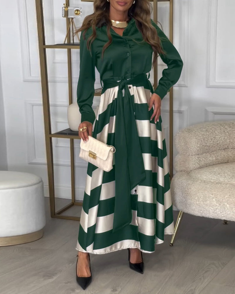 Ariana - Vestido de Elegancia Rayada