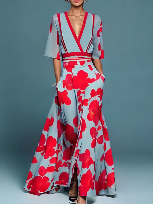 Evie - Vestido Elegante con Patrón de Flores