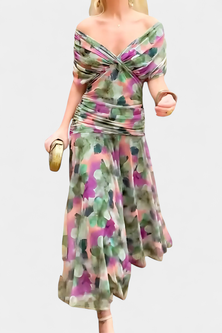 Abigail | Vestido Largo Floral con Escote en V
