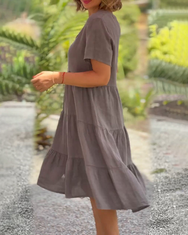 Samantha | Vestido de Viento con Escote en V y Bolsillos
