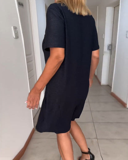 Michelle | Vestido Casual Con Detalle Fruncido y Escote en V