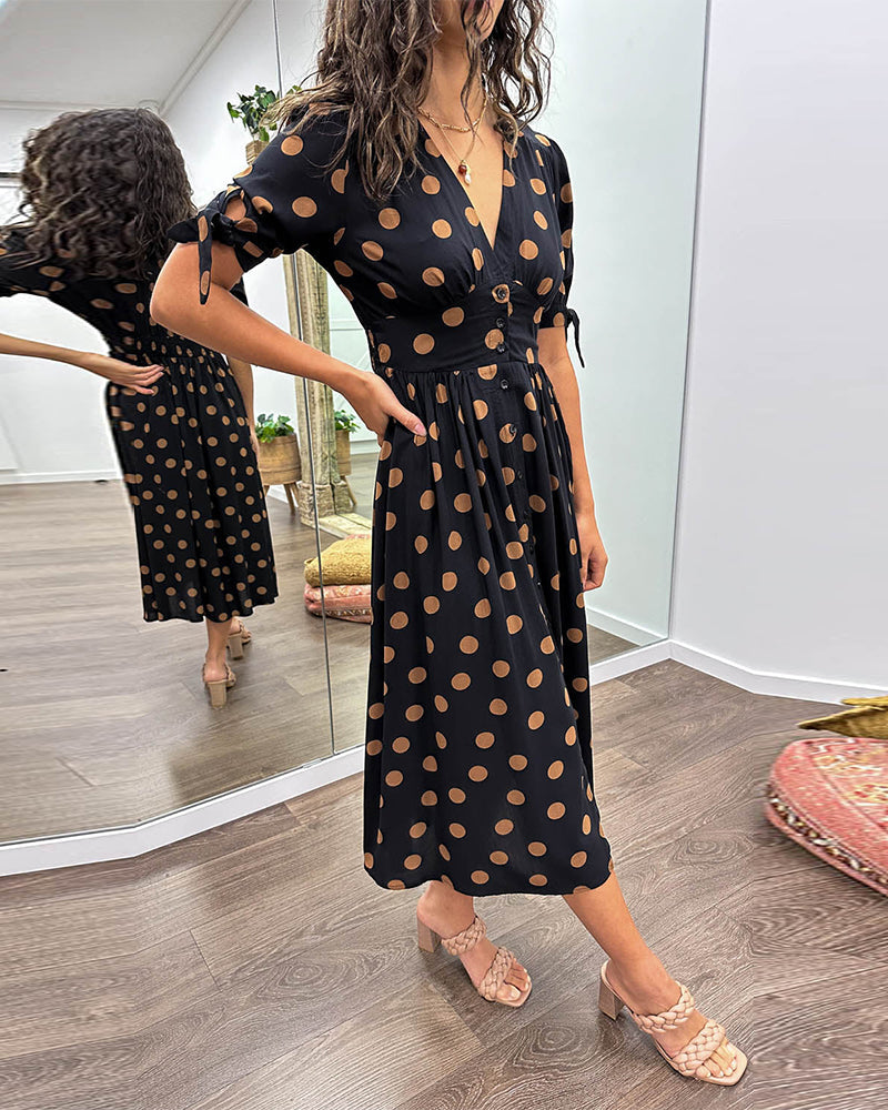 Maria | Vestido de Lunares con Botones