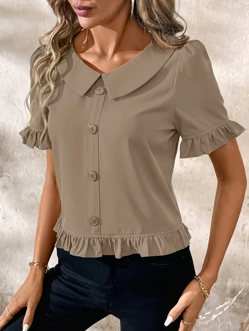 Foteini - Elegante Blusa de Manga Corta