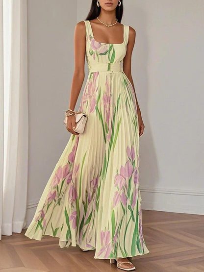 Vestido Largo Plisado en Muselina - Elegancia Atemporal