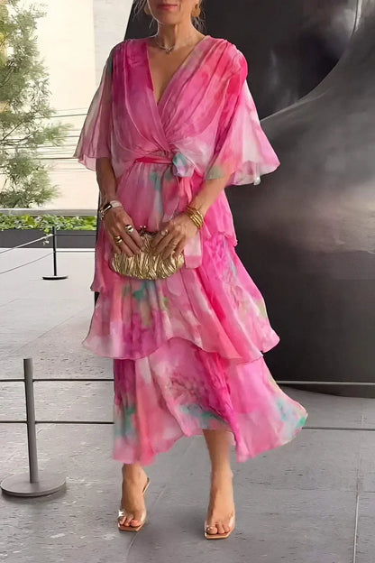 Cassia – Vestido fluido en chiffon para mujer