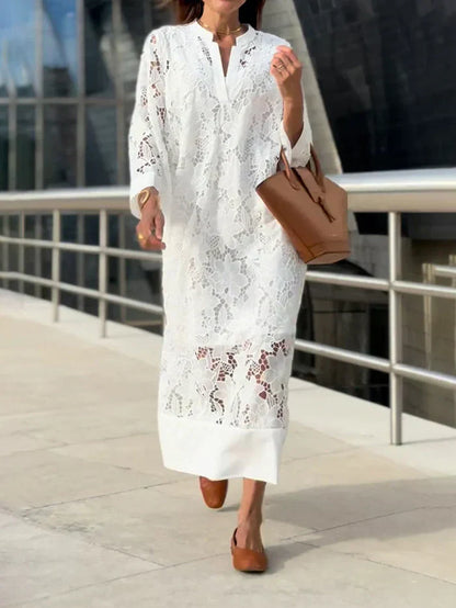 ALINA – VESTIDO BLANCO DE ENCAGE ELEGANTE