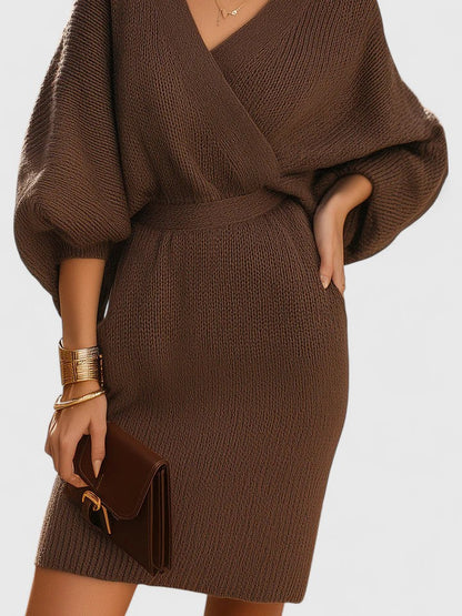 THEA – VESTIDO MINI DE PUNTO ENVOLVENTE