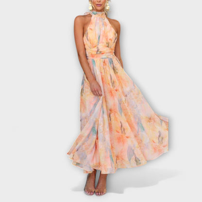 Wein™ | Vestido Maxi de Tirantes con Estampado Acuarela