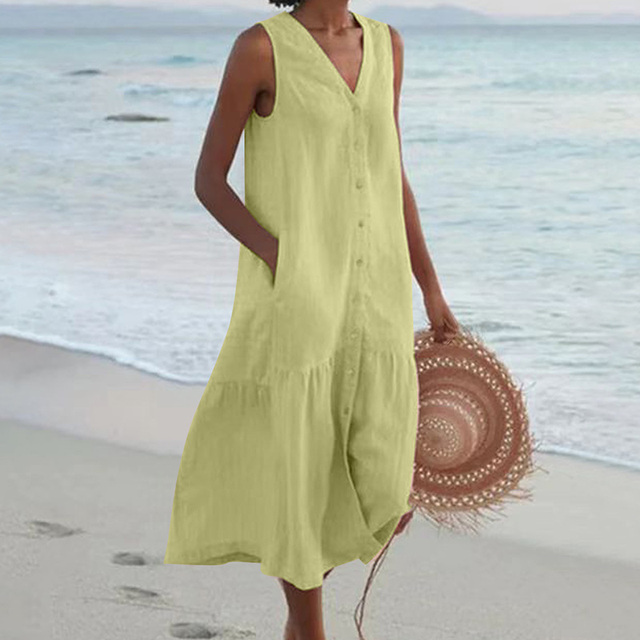 Celi - Vestido de Verano Estiloso que Cubre el Abdomen