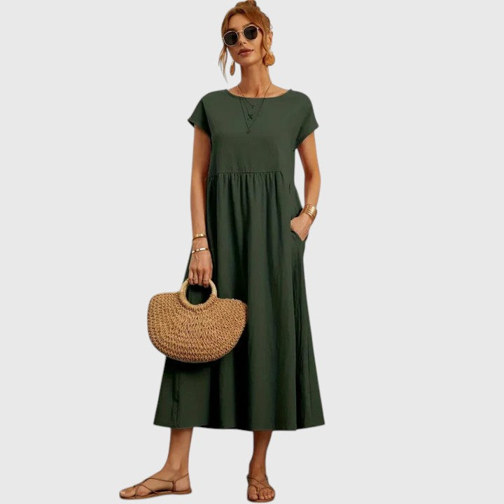 HARPER – VESTIDO MIDI DE FLUJO FÁCIL