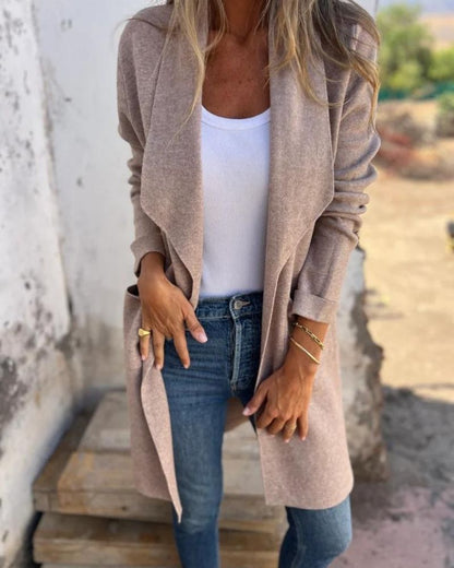 EIGONA - CHAQUETA DE PUNTO CASUAL CON SOLAPA