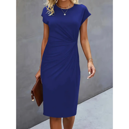 Anouk - Vestido midi formal de manga corta para mujeres